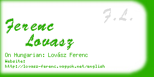 ferenc lovasz business card