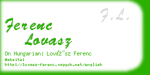 ferenc lovasz business card